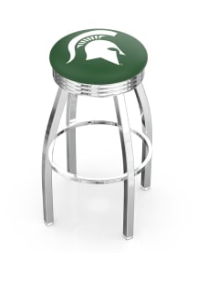 Michigan State Spartans 3 Ring Chrome Seat Pub Stool - Silver