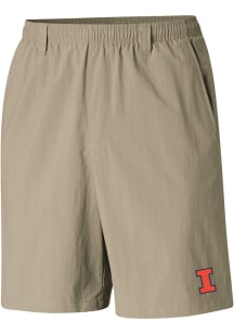 Columbia Illinois Fighting Illini Mens Brown Heat Seal Backcast Shorts