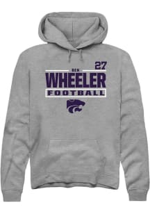 Ben Wheeler K-State Wildcats Mens Graphite Football NIL Stacked Box Player Hood