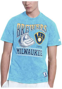 Starter Milwaukee Brewers Light Blue Spike Short Sleeve Fashion T Shirt