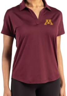Cutter and Buck Minnesota Golden Gophers Womens Maroon Coastline Short Sleeve Polo Shirt