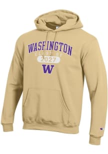 Champion Washington Huskies Mens Gold Class of 2027 Powerblend Long Sleeve Hoodie