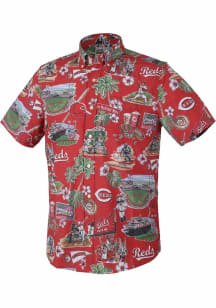 Cincinnati Reds Mens Red Men's Scenic Big and Tall Dress Shirt