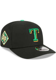 New Era Texas Rangers 2026 St Patrick's Day 9SEVENTY Stretch Snap Adjustable Hat - Black