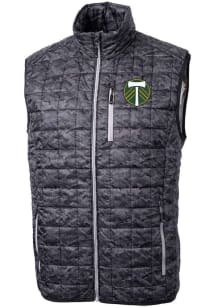 Cutter and Buck Portland Timbers Mens Black Rainier PrimaLoft Printed Sleeveless Jacket