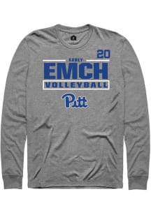 Abbey Emch Pitt Panthers Graphite NIL Stacked Box Long Sleeve Player T Shirt