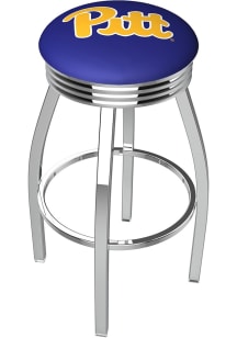 Pitt Panthers 3 Ring Chrome Seat Pub Stool - Silver