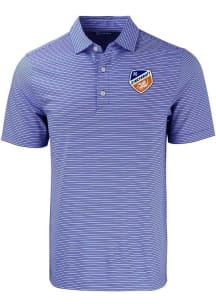 Cutter and Buck FC Cincinnati Mens Blue Forge Double Stripe Short Sleeve Polo
