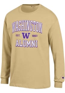 Champion Washington Huskies Gold Est Alumni Jersey Long Sleeve T Shirt