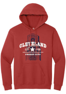 Summit Sportswear Cleveland Mens Red Guardian Forest City Long Sleeve Hoodie