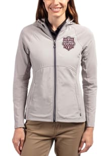 Cutter and Buck Indiana Hoosiers Womens Grey 2025 CFP National Champions Adapt Eco Light Weight Ja..