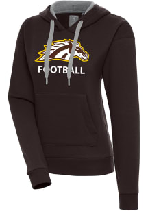 Antigua Western Michigan Broncos Womens Brown Football Victory Hooded Sweatshirt