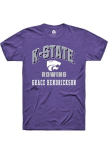 Grace Hendrickson K-State Wildcats Purple NIL Arch Logo Short Sleeve Player T Shirt