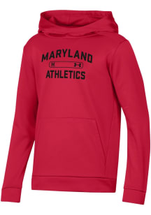 Under Armour Maryland Terrapins Youth Red Armour Long Sleeve Hoodie