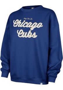 47 Chicago Cubs Womens Blue Stoney Clover Oversized Crew Sweatshirt