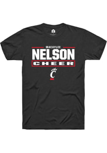 Macaylee Nelson Cincinnati Bearcats Black NIL Stacked Box Short Sleeve Player T Shirt