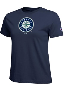 Champion Seattle Mariners Womens Navy Blue Core Short Sleeve T-Shirt