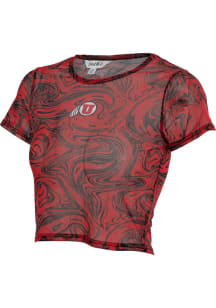 Utah Utes Womens Red Mesh Baby Short Sleeve T-Shirt