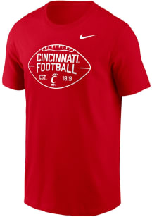 Nike Cincinnati Bearcats Red Football Football Short Sleeve T Shirt