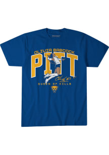 Olivia Babcock Pitt Panthers Blue Volleyball Queen of Kills Short Sleeve Player T Shirt