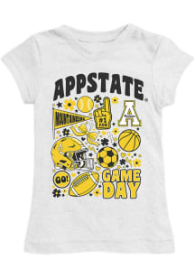 Vive La Fete Appalachian State Mountaineers Girls White Lexie Short Sleeve Tee