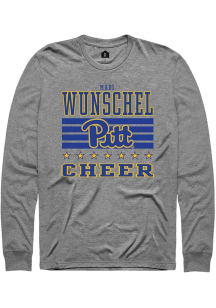 Madi Wunschel Pitt Panthers Grey NIL Striped Long Sleeve Player T Shirt