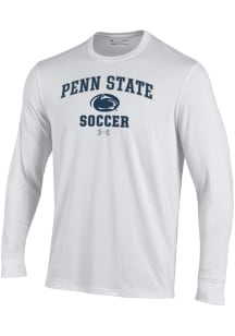 Under Armour Penn State Nittany Lions White Soccer Performance Long Sleeve T Shirt