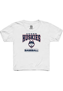 Summit Sportswear UConn Huskies Youth White Baseball Short Sleeve T-Shirt