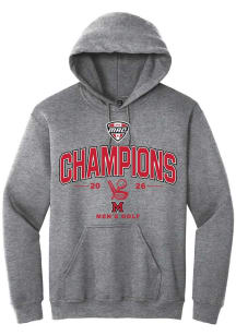 Summit Sportswear Miami RedHawks Mens Graphite MAC Men's Golf Champions 2026 Long Sleeve Hoodie