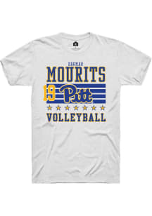 Dagmar Mourits Pitt Panthers White NIL Striped Short Sleeve Player T Shirt