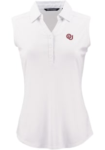 Cutter and Buck Oklahoma Sooners Womens White Vintage Forge Eco Polo Shirt