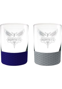 Charlotte Hornets Commissioner Set Rock Glass - White