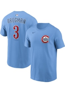 Alex Bregman Chicago Cubs Light Blue Alt Short Sleeve Player T Shirt