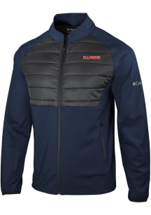 Columbia Illinois Fighting Illini Mens Navy Blue Heat Seal In the Element Medium Weight Jacket