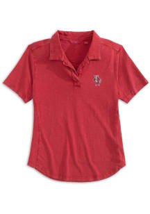 Johnnie O Indiana Hoosiers Womens Crimson Coastal Wash Short Sleeve Polo Shirt
