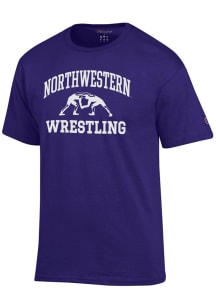 Champion Northwestern Wildcats Purple Wrestling Icon Jersey Short Sleeve T Shirt