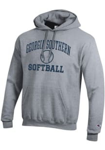 Champion Georgia Southern Eagles Mens Grey Softball Powerblend Long Sleeve Hoodie