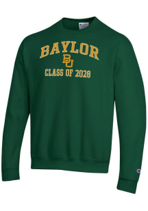 Champion Baylor Bears Mens Green Font Class of 2028 Powerblend Long Sleeve Crew Sweatshirt
