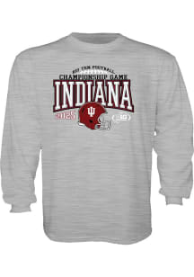 Blue 84 Indiana Hoosiers Youth Grey Heather 2025 Big 10 Football Championships Long Sleeve T-Shirt