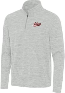 Antigua Indiana Hoosiers Mens Grey Eternal Long Sleeve Qtr Zip Pullover