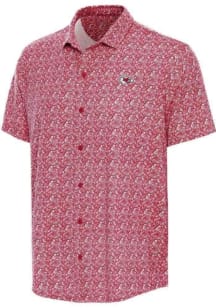 Antigua Kansas City Chiefs Mens Red Lianthus Short Sleeve Dress Shirt