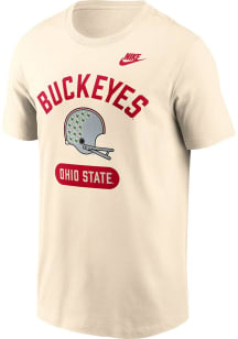 Nike Ohio State Buckeyes White Football Legacy Mascot Football Helmet Short Sleeve T Shirt