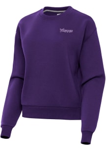 Antigua Minnesota Vikings Womens Purple Wordmark Victory Crew Sweatshirt