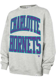 47 Charlotte Hornets Womens Grey Smoke Stack Crew Sweatshirt