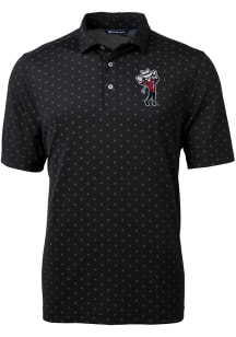 Cutter and Buck Texas Tech Red Raiders Mens Black Tile Print Short Sleeve Polo