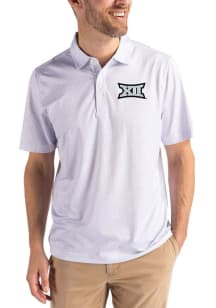 Cutter and Buck Big 12 Mens White Pike Pebble Short Sleeve Polo