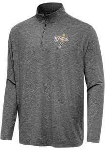 Antigua San Antonio Spurs Mens Black 2026 NBA Finals  Hunk Long Sleeve Qtr Zip Pullover
