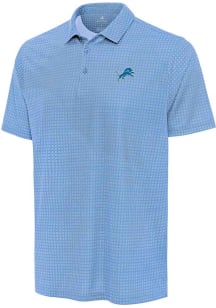 Antigua Detroit Lions Mens Honolulu Blue Mosaic Short Sleeve Polo
