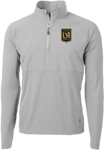 Cutter and Buck Los Angeles FC Mens Grey Adapt Eco Hybrid Long Sleeve Qtr Zip Pullover
