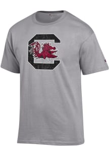 Champion South Carolina Gamecocks Ash Primary Logo Short Sleeve T Shirt